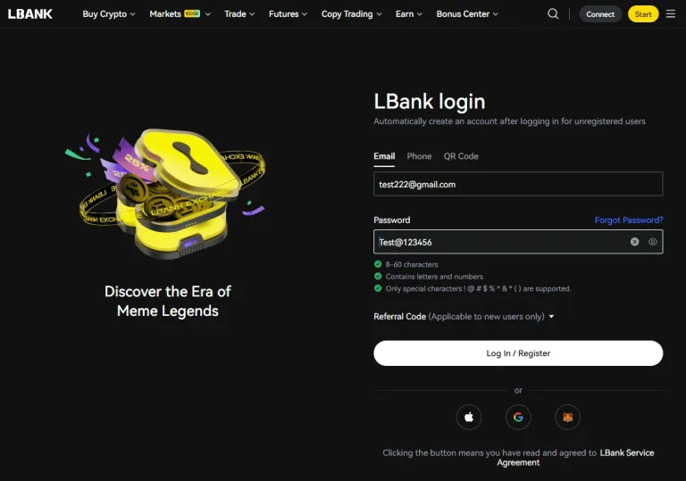 ثبت نام در صرافی ال بانک Lbank